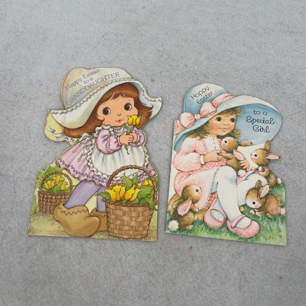 Vintage Easter Greeting Card Lot 27pc Die Cut Pop Up 1980s Ephemera Junk Journal